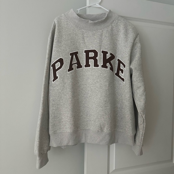 Parke 💝 Varsity Mockneck Sweatshirt NWT Valentine’s Day - Picture 2 of 7